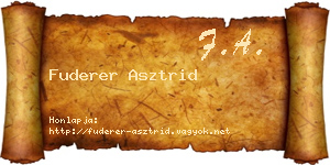 Fuderer Asztrid névjegykártya